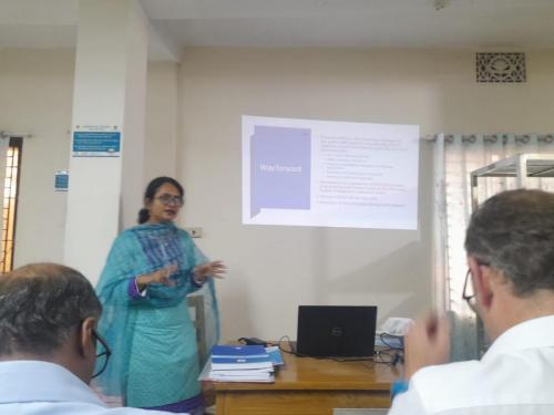 Ms Auditi Swarna, Superintendent of Drug Administration give her presentation to FCDO team.